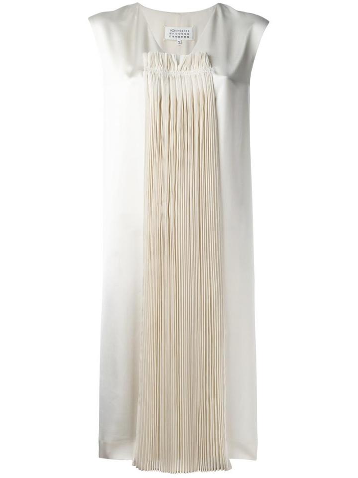 Maison Margiela Pleated Front Dress, Women's, Size: 42, Nude/neutrals, Viscose/acetate/polyamide/silk