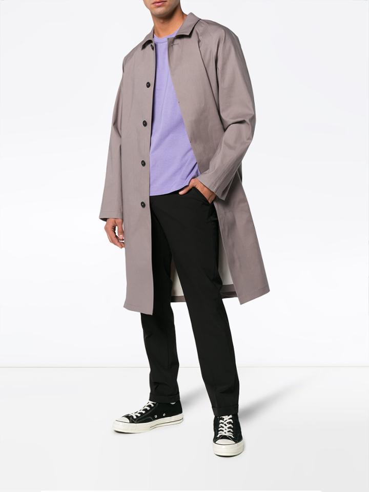 Mackintosh Rubberised Cotton Trench Coat - Grey