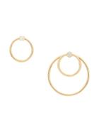 Daou 18kt Yellow Gold Convertible Double Gold Hoop Orbit Opal Earrings