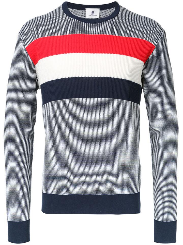 Kent & Curwen Striped Jumper, Men's, Size: Large, White, Cotton