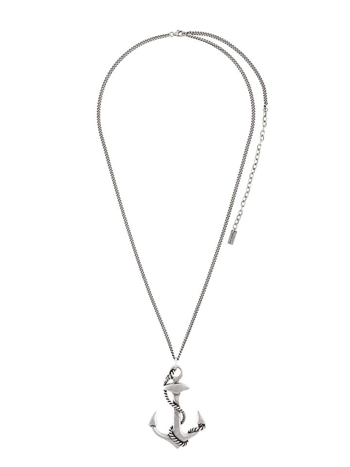 Saint Laurent Anchor Pendant Necklace - Metallic