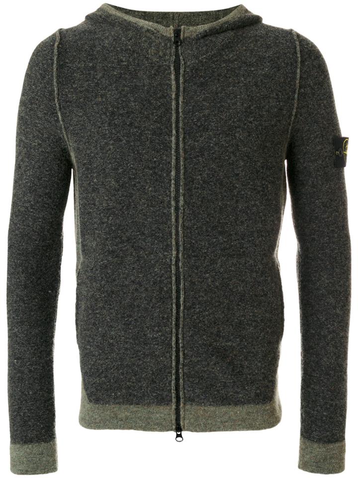 Stone Island Zipped Hoodie - Green