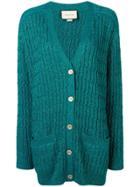 Gucci Glitter Cable Knit Cardigan - Blue