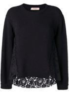 Twin-set Lace Insert Sweater - Black
