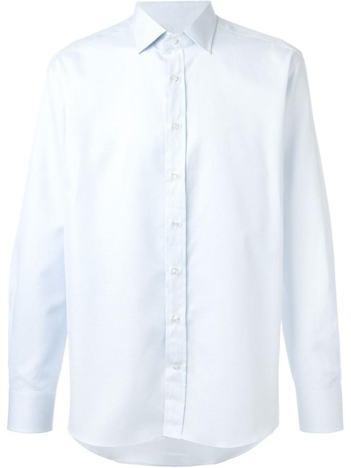 Etro Fine Print Shirt, Men's, Size: 43, Blue, Cotton