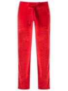 Lygia & Nanny Towel Effect Straight Leg Trousers, Women's, Size: 46, Red, Cotton/polyester