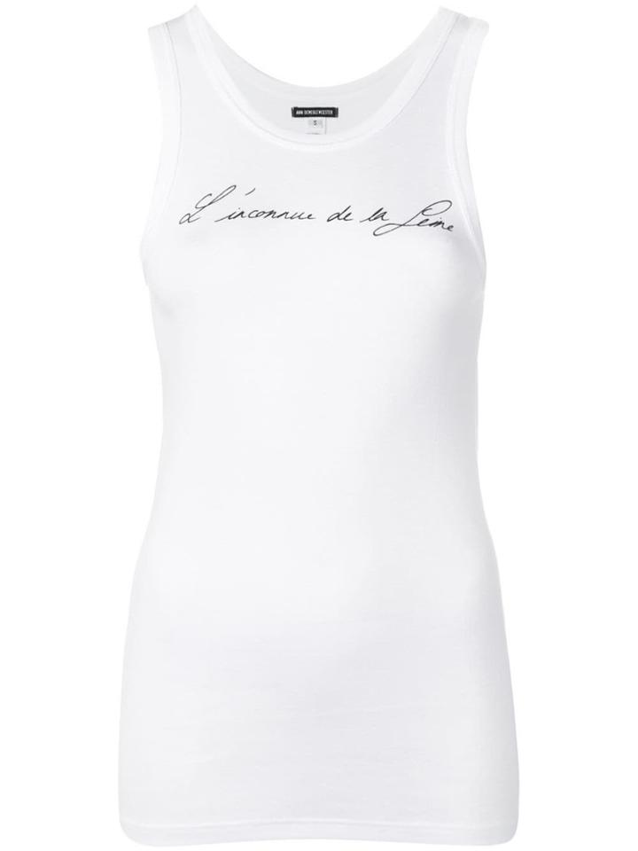 Ann Demeulemeester Front Print Tank Top - White