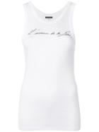 Ann Demeulemeester Front Print Tank Top - White