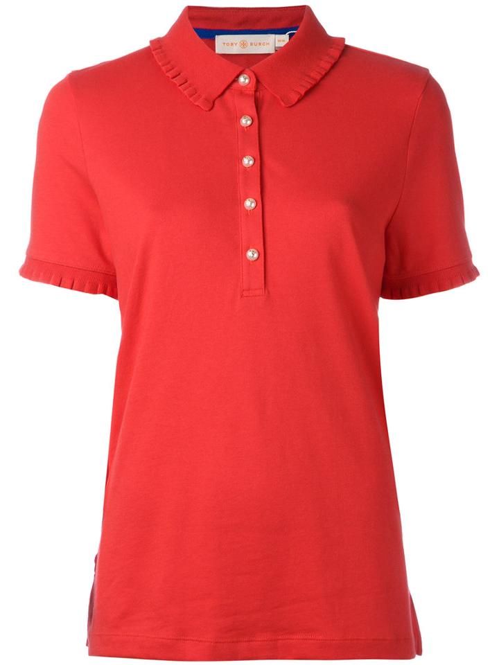 Tory Burch - Polo Shirt - Women - Cotton/spandex/elastane/modal - S, Red, Cotton/spandex/elastane/modal