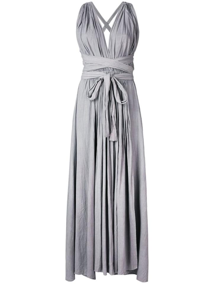 Caravana Tie Waist Grecian Dress - Grey