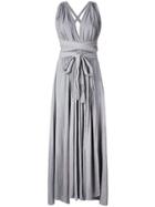 Caravana Tie Waist Grecian Dress - Grey