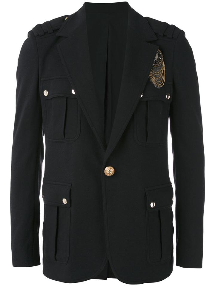 Balmain - Safari Blazer - Men - Cotton/polyester/spandex/elastane/glass - 48, Black, Cotton/polyester/spandex/elastane/glass