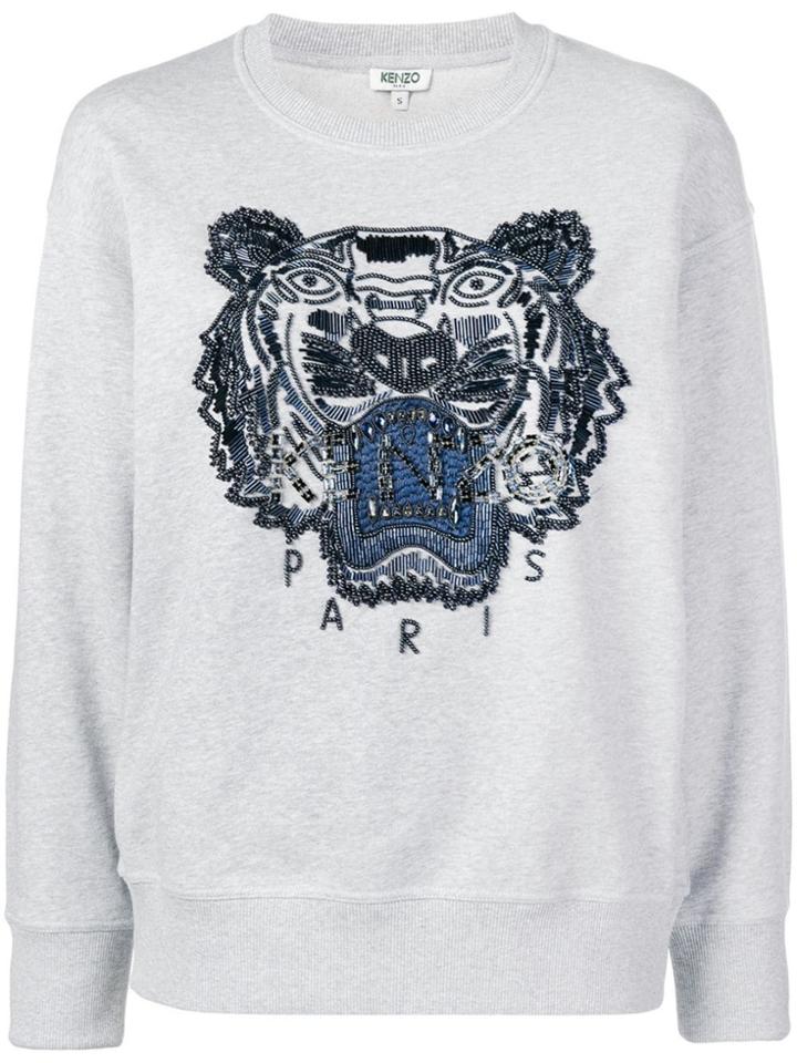 Kenzo Beaded Signature Tiger Head Sweatshirt - Grey