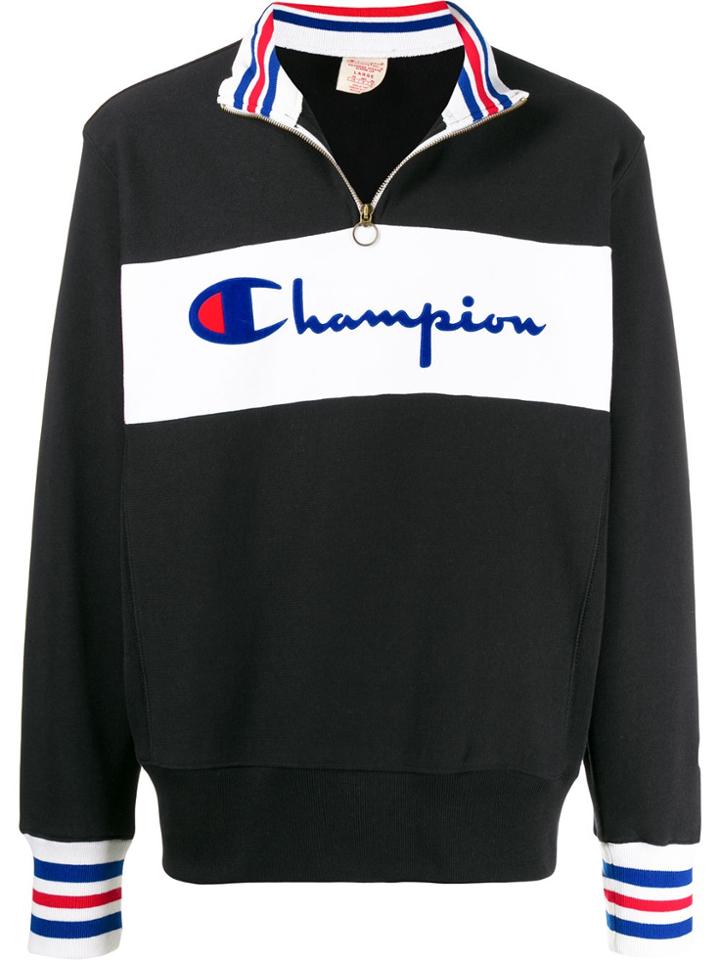 Champion Logo Print Pull-on Jumper - Black