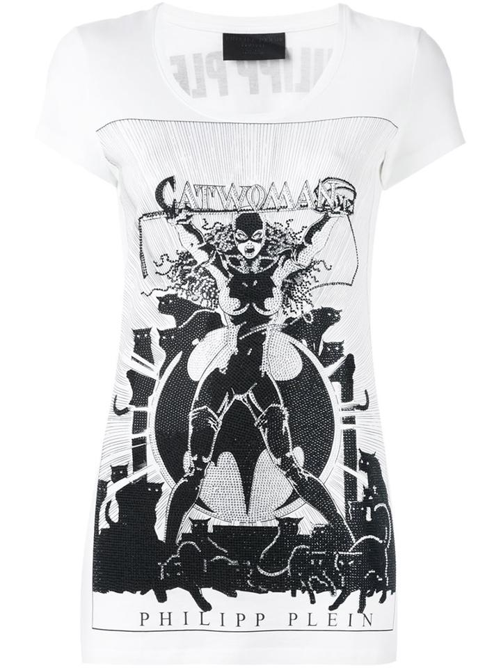 Philipp Plein 'tropical' T-shirt, Women's, Size: Large, White, Cotton