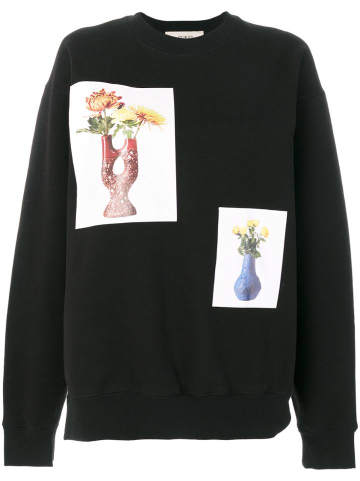 Ports 1961 Flower And Vase Print Sweatshirt - Black
