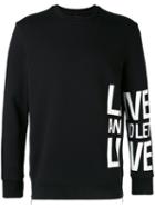 Neil Barrett - Slogan Printed Sweatshirt - Men - Cotton/spandex/elastane/viscose - M, Black, Cotton/spandex/elastane/viscose