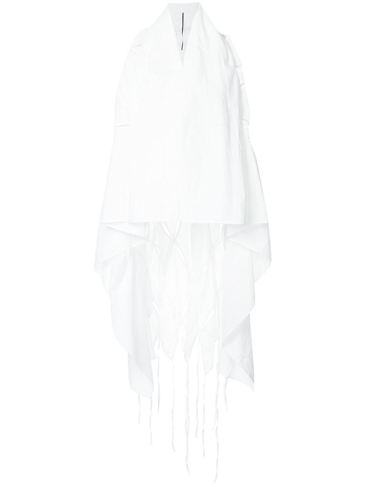 Masnada Long Draped Waistcoat - White