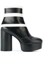 Marc Jacobs Striped Amber Platform Ankle Boots - Black