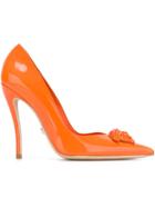Versace Medusa Pumps, Women's, Size: 40, Yellow/orange, Patent Leather/leather