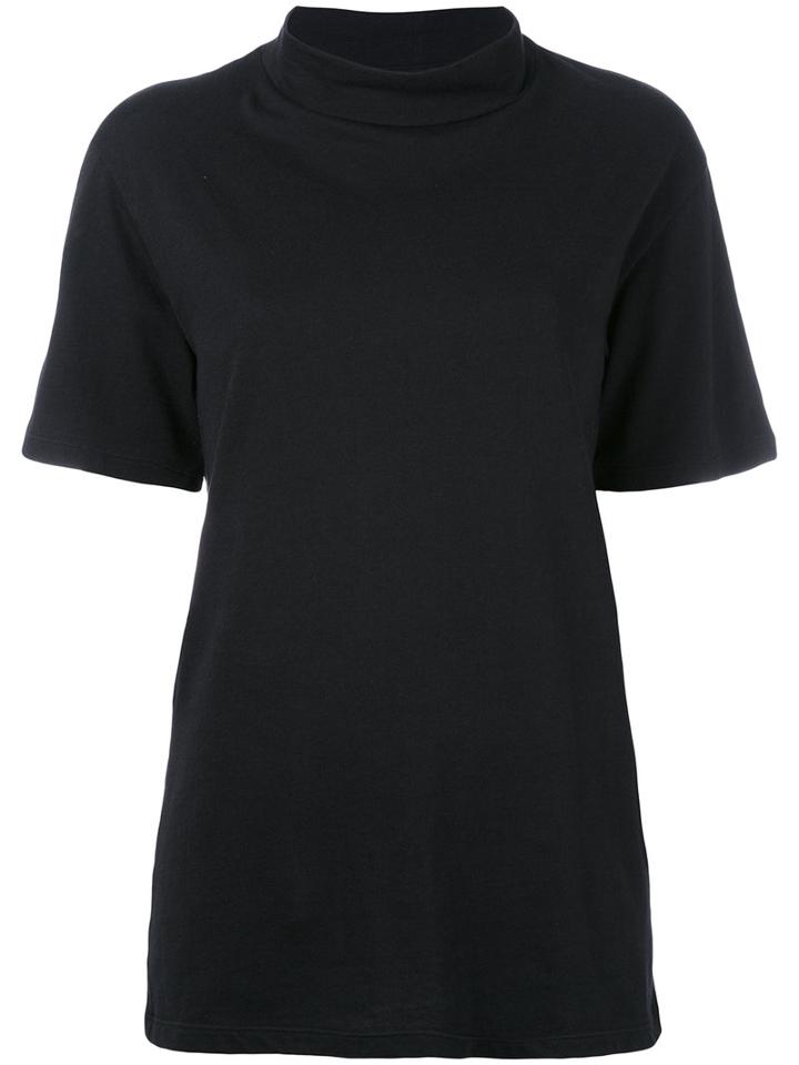Klasica - Turtle Neck T-shirt - Women - Cotton - 4, Black, Cotton