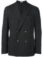 Boglioli Double Breasted Blazer, Men's, Size: 48, Black, Cotton/polyamide