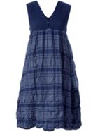 Issey Miyake Cauliflower Stripe Textured Day Dress, Women's, Blue, Cotton/polyester/ramie