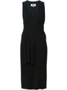 Mm6 Maison Margiela Ruffled Sleeveless Dress, Women's, Size: L, Black, Viscose/spandex/elastane
