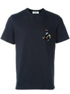 Msgm Chest Patch T-shirt, Men's, Size: Large, Blue, Cotton