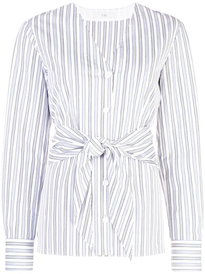 Tibi Liam Stripe Shirt - White