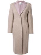 Agnona Contrast Lapel Coat, Women's, Size: 38, Brown, Cashmere