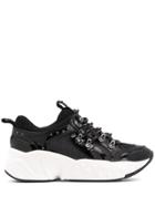 Dkny Platform Glitter Detail Sneakers - Black