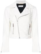 Saint Laurent Silver Trim Motorcycle Jacket - White