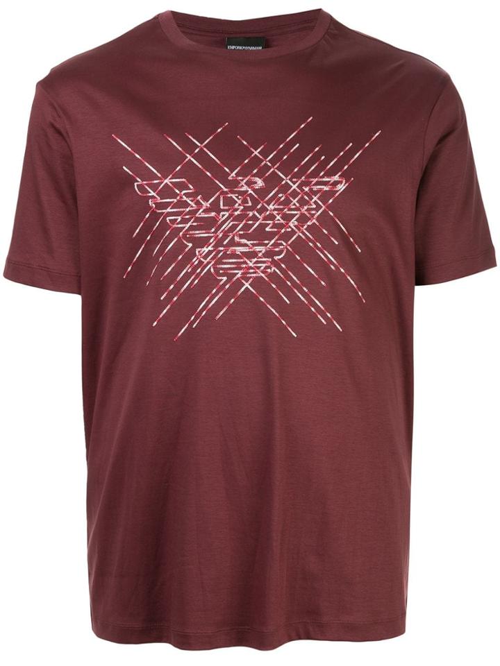 Emporio Armani Embroidered Logo T-shirt - Brown
