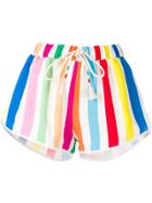 Mira Mikati Rainbow Striped Shorts - White