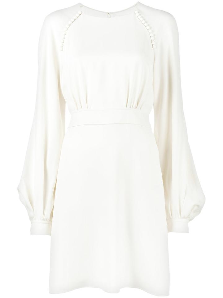 Chloé - Bell Sleeve Dress With Rouleau Buttons - Women - Silk/acetate/viscose - 36, Nude/neutrals, Silk/acetate/viscose