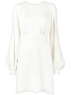Chloé - Bell Sleeve Dress With Rouleau Buttons - Women - Silk/acetate/viscose - 36, Nude/neutrals, Silk/acetate/viscose