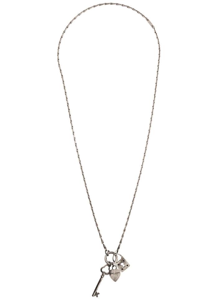 Saint Laurent Key Pendat Necklace - Silver