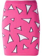 Jeremy Scott Triangle Knitted Fitted Skirt - Pink & Purple
