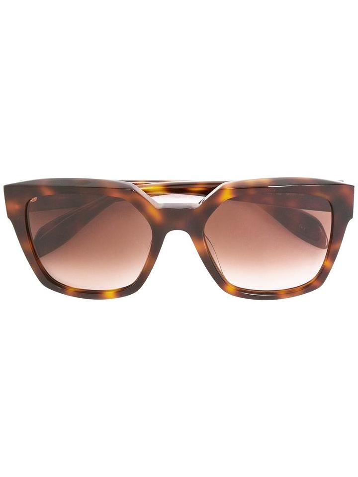 Alexander Mcqueen Square Frame Sunglasses, Women's, Size: 54, Brown, Acetate