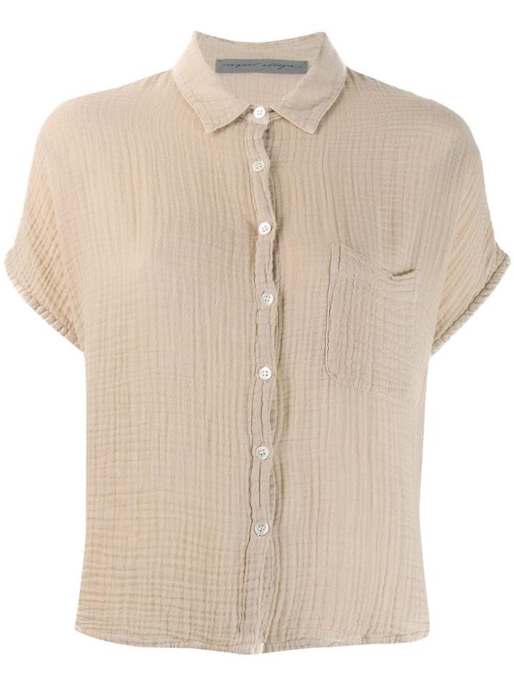 Raquel Allegra Crinkled Short-sleeved Shirt - Neutrals