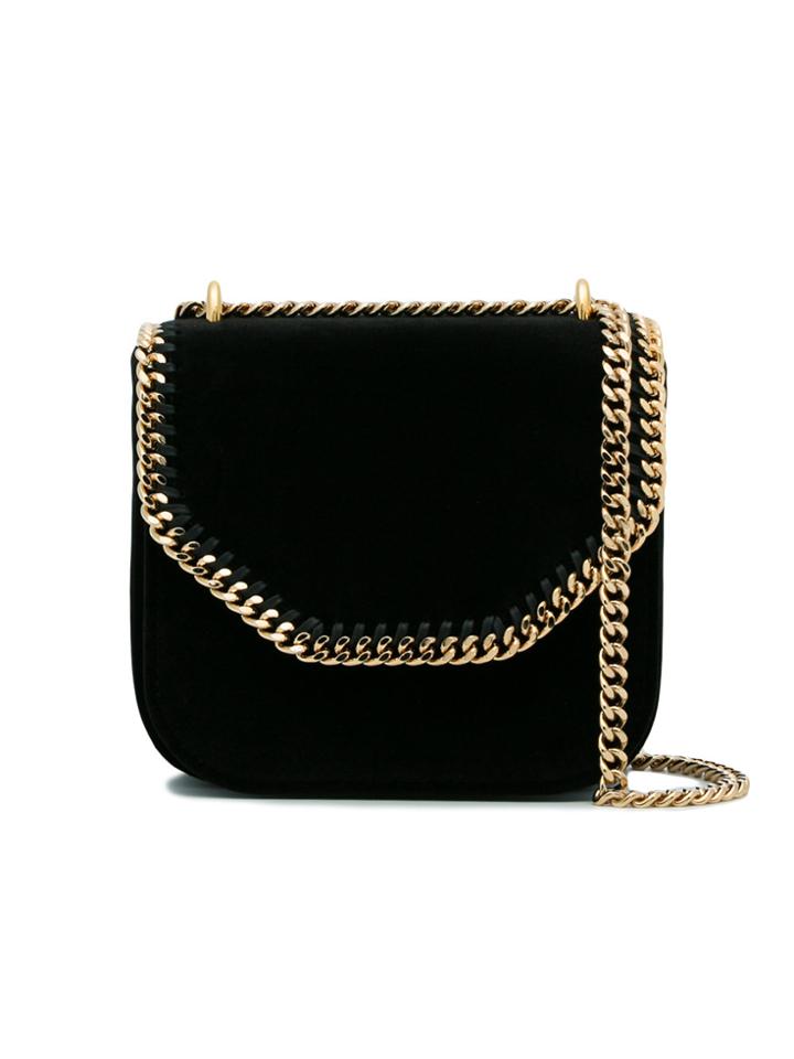 Stella Mccartney Velvet Falabella Cross Body Bag - Black