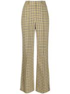 Victoria Beckham Houndstooth Flared Trousers - Neutrals