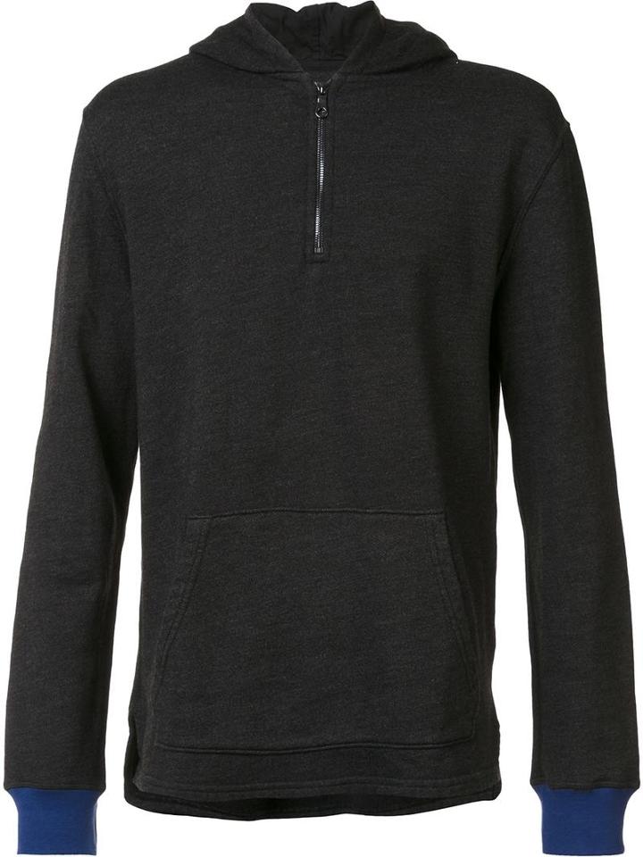 Goodlife Contrast Cuff Zipped Hoodie, Men's, Size: Xl, Grey, Cotton/rayon/polyester
