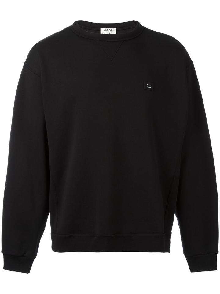 Acne Studios Logo Patch Sweatshirt, Men's, Size: Medium, Black, Cotton