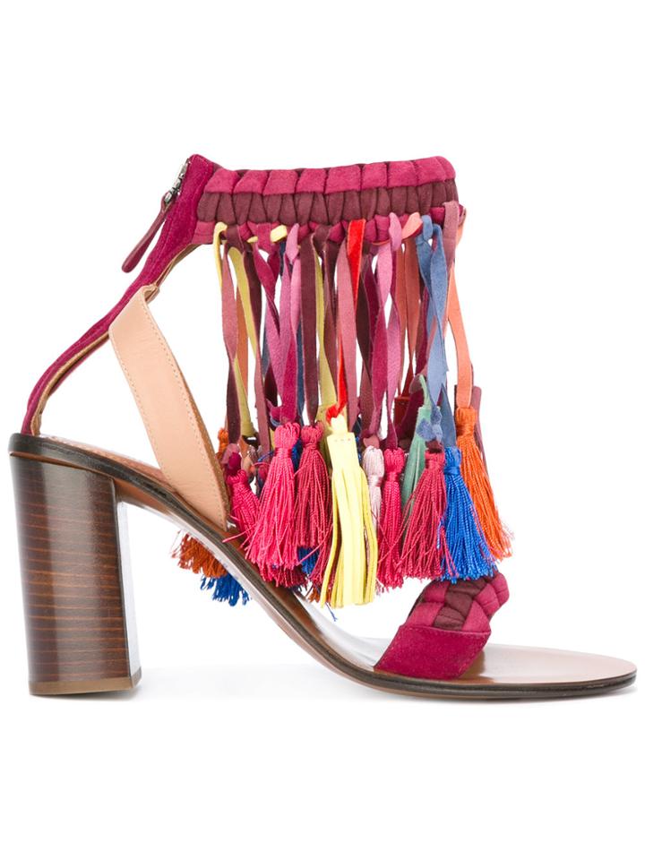 Chloé Rainbow Tassel Sandals - Multicolour