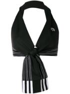 Adidas Originals By Alexander Wang Tie-front Cropped Top - Black