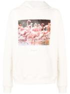 Ih Nom Uh Nit Flamingo Print Hoodie - White