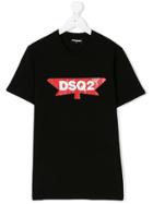 Dsquared2 Kids Teen Printed Logo T-shirt - Black