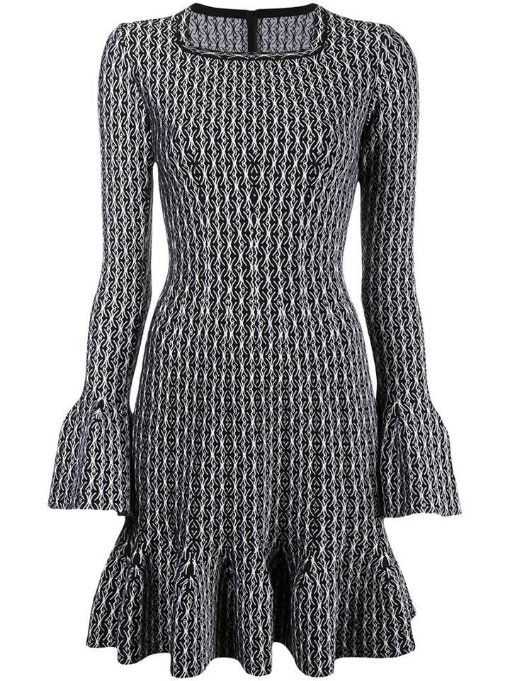 Alaïa Fluted Knit Dress, Women's, Size: 40, Black, Polyamide/polyester/spandex/elastane/wool